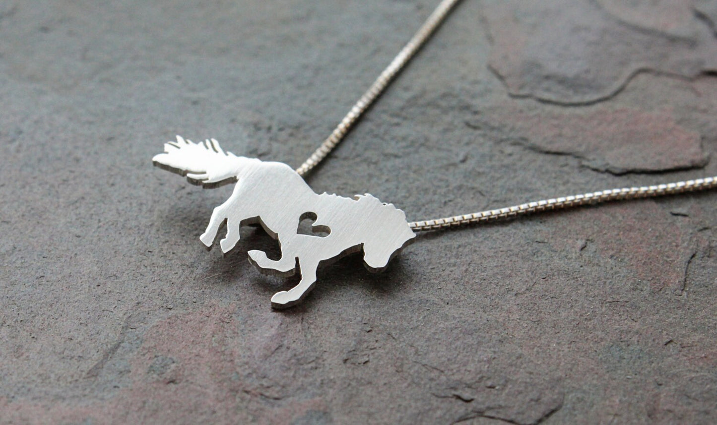 Tiny Icelandic Horse necklace, sterling silver pendant