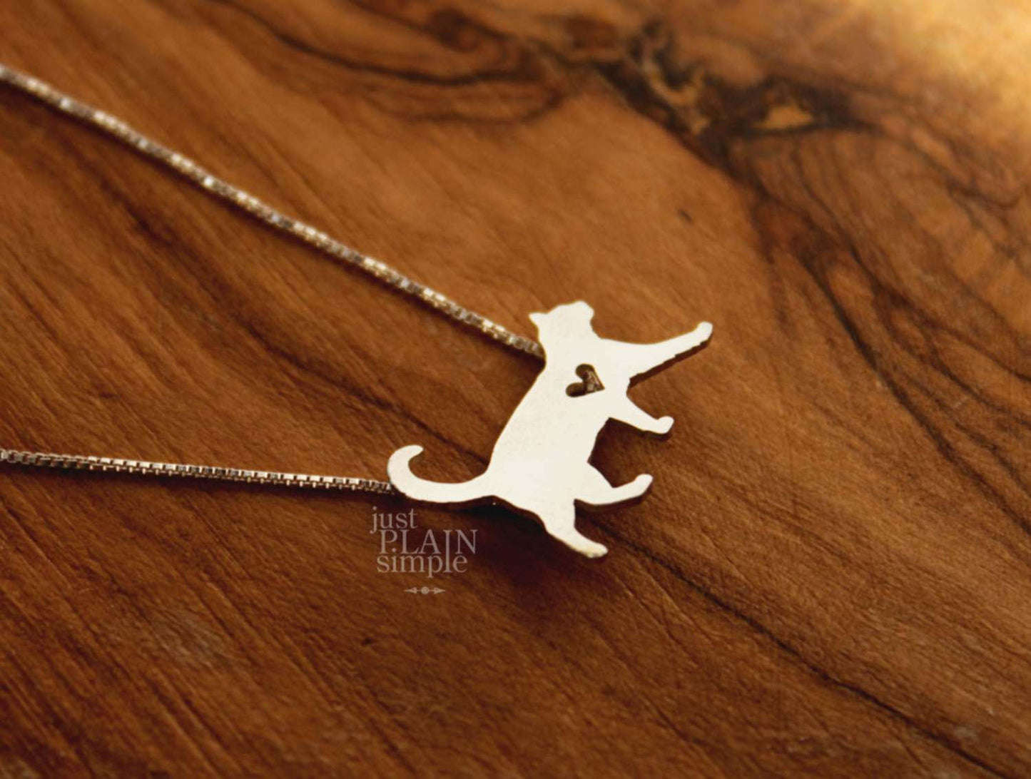 Tiny Cat necklace, sterling silver pendant