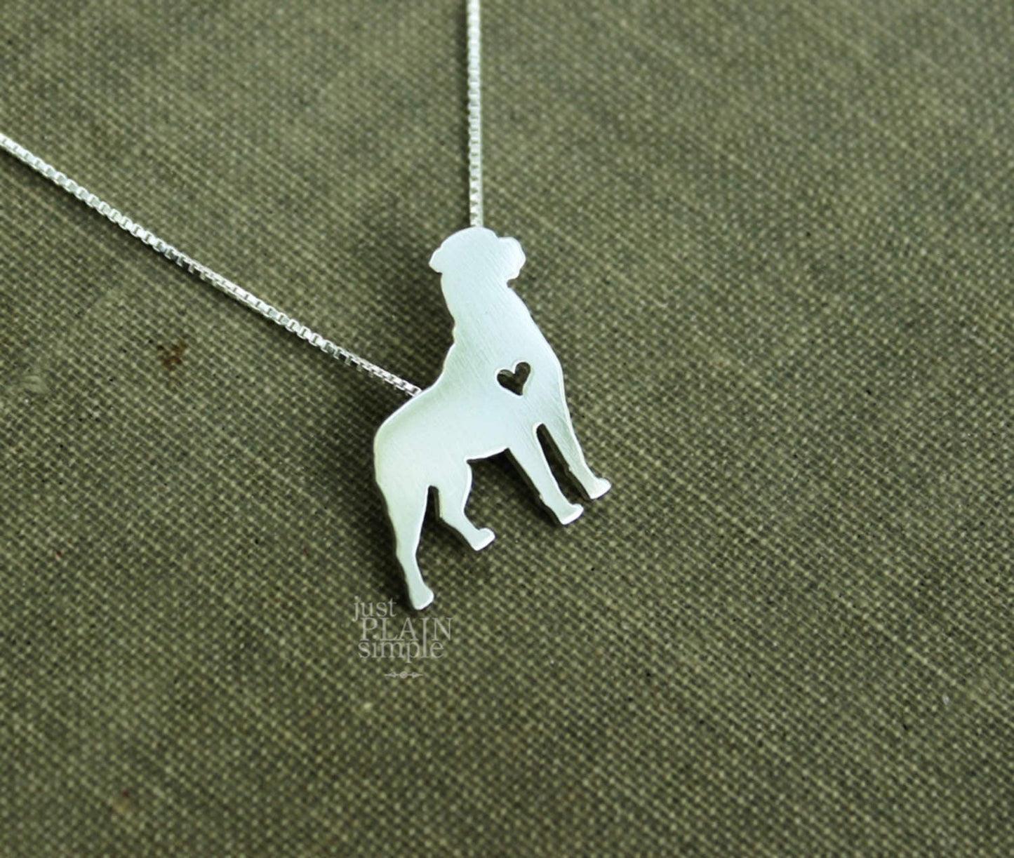 Tiny Rottweiler necklace, sterling silver pendant