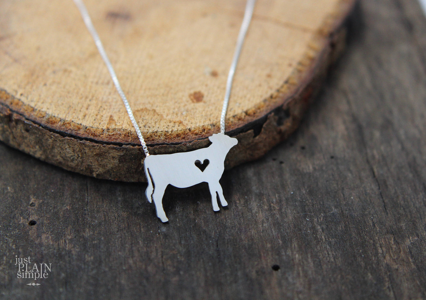 Tiny Jersey Cow necklace, sterling silver pendant