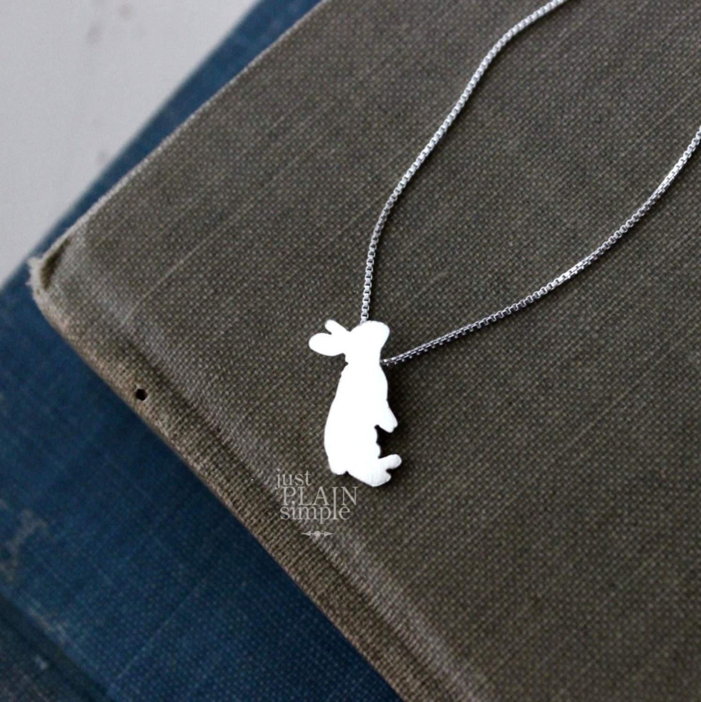 Tiny Rabbit necklace, sterling silver pendant