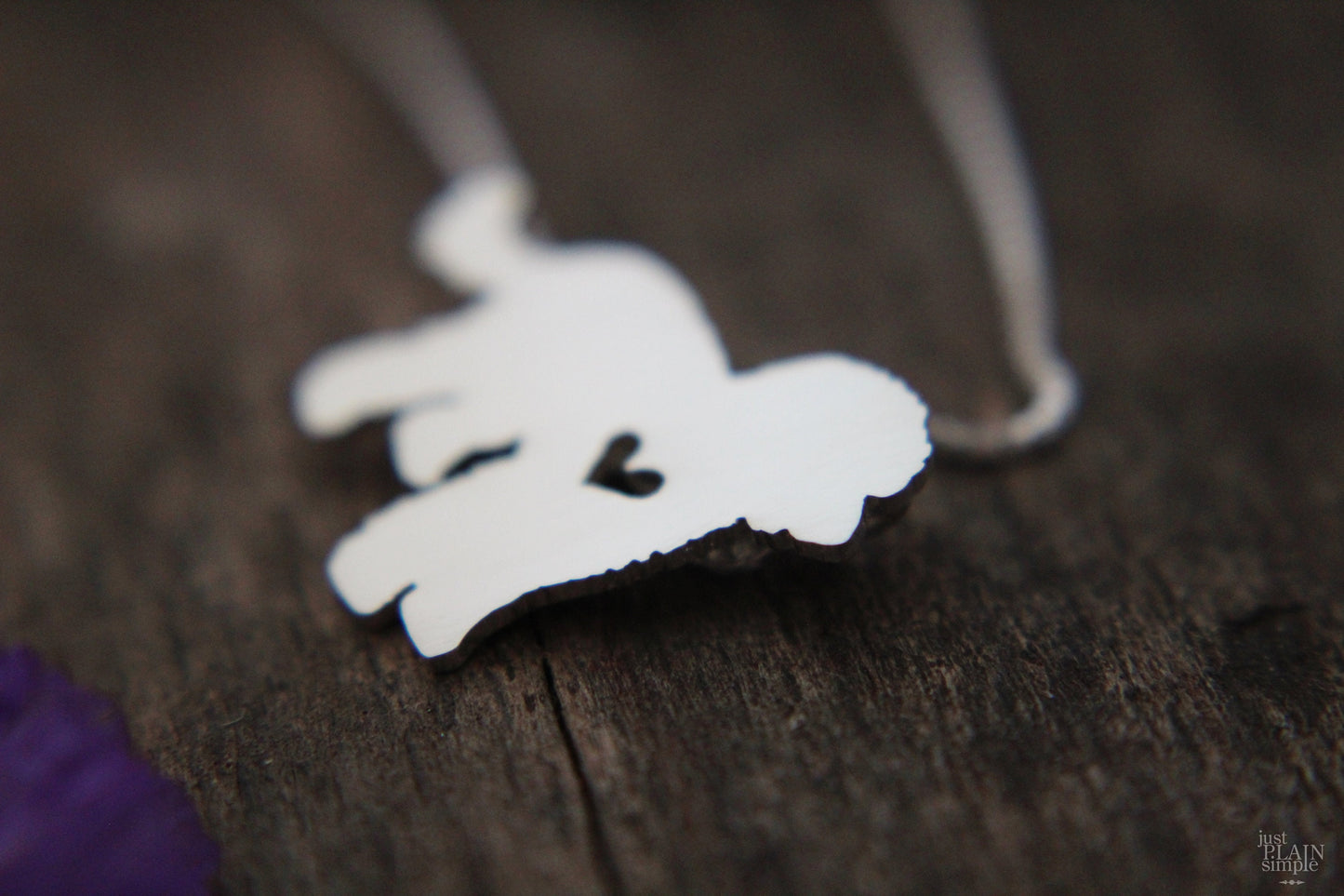 Tiny Labradoodle necklace, sterling silver pendant