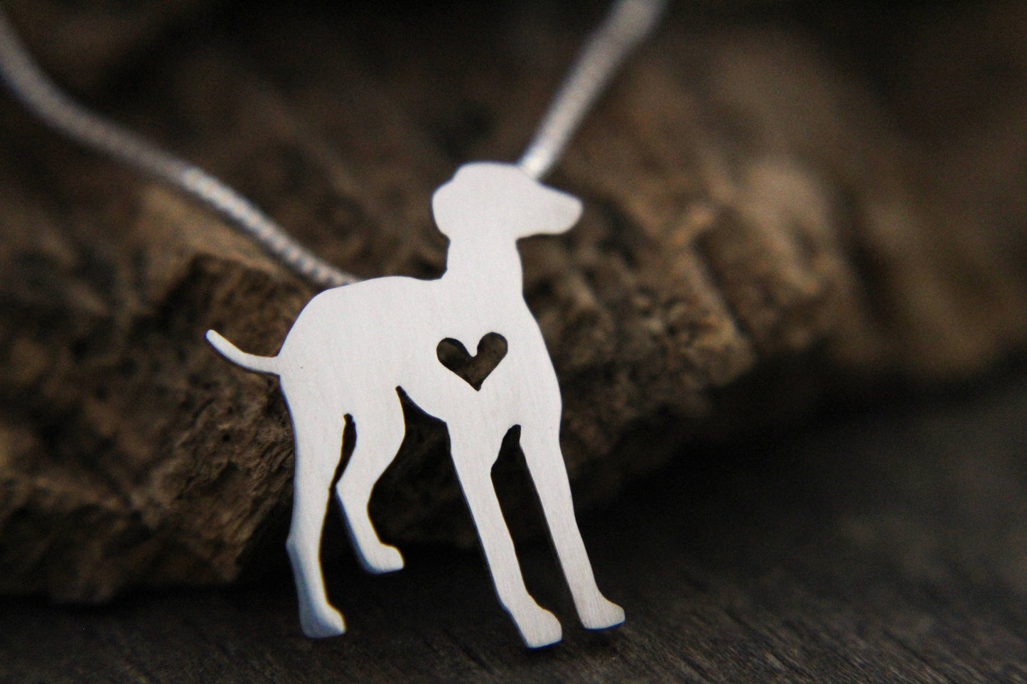 Tiny Greyhound necklace, sterling silver pendant