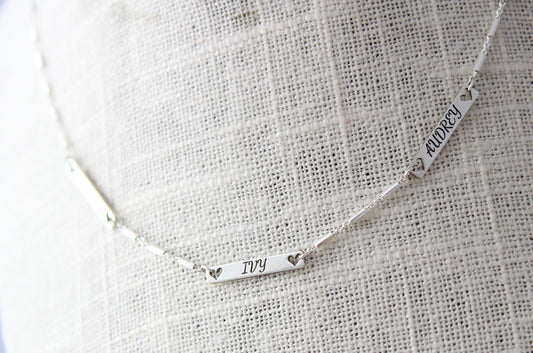 Hidden message names necklace, sterling silver keep sake necklace for moms, personalized names necklace for wearing every day