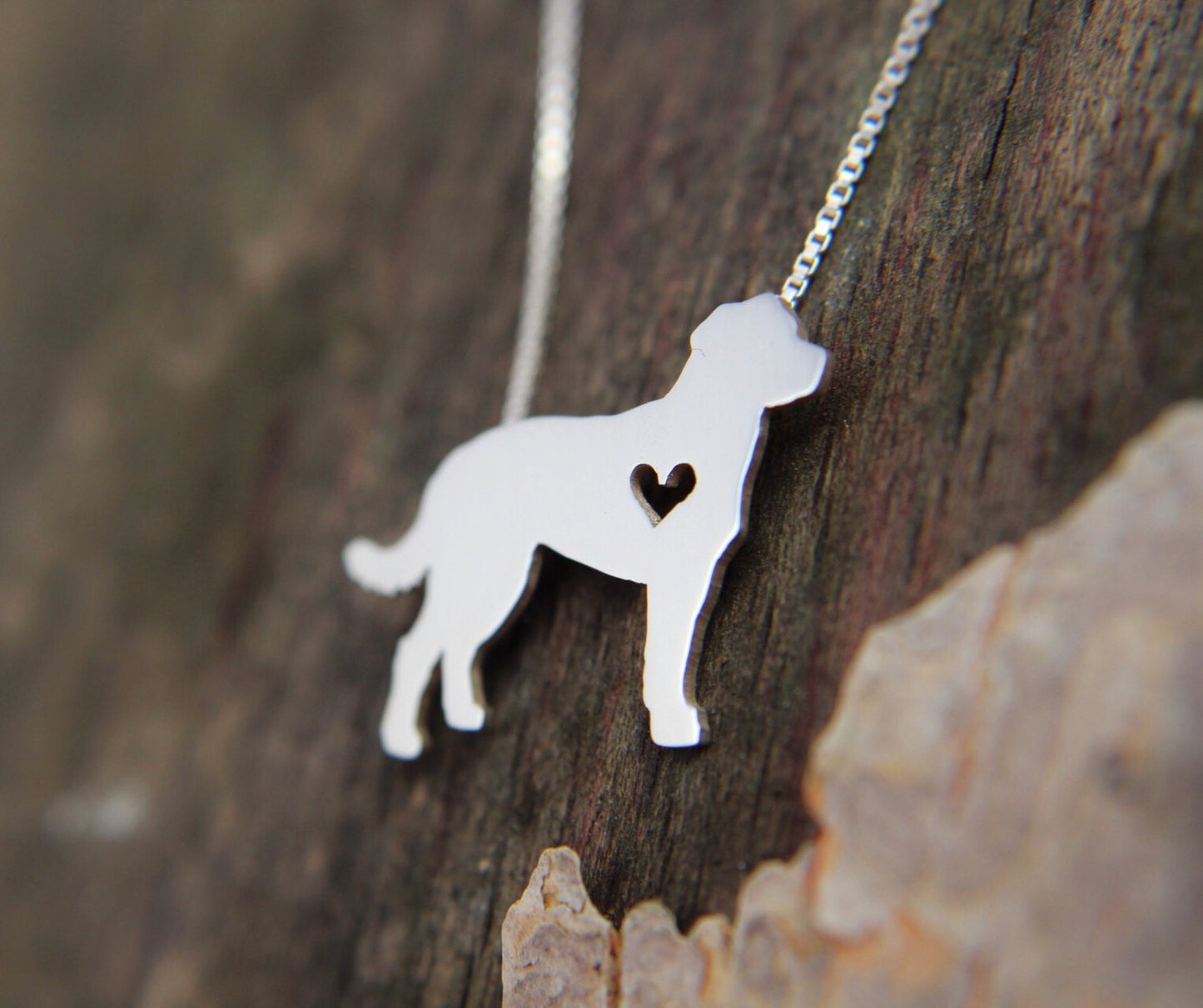 Tiny Chesapeake Bay Retriever necklace, sterling silver pendant