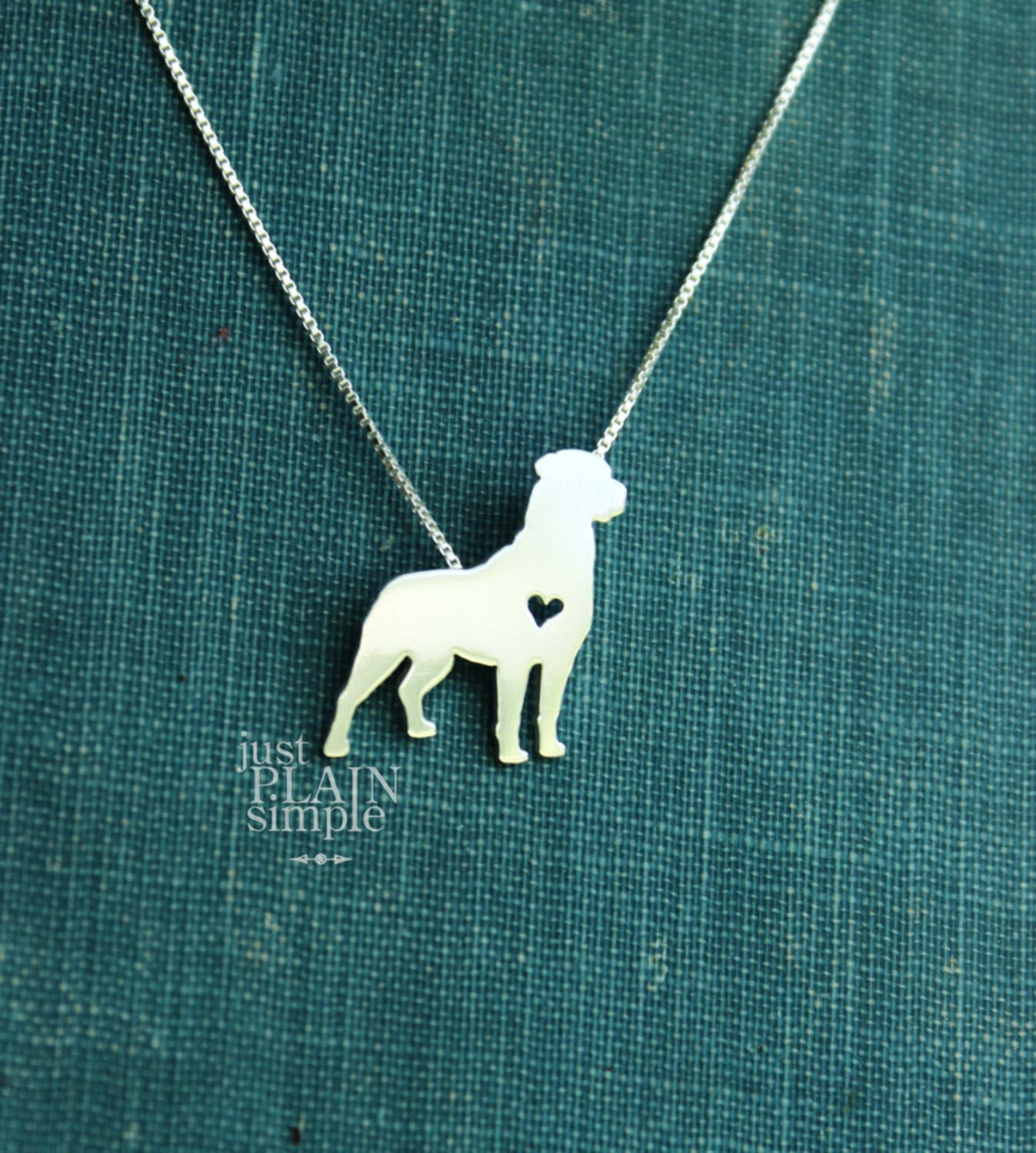 Tiny Rottweiler necklace, sterling silver pendant