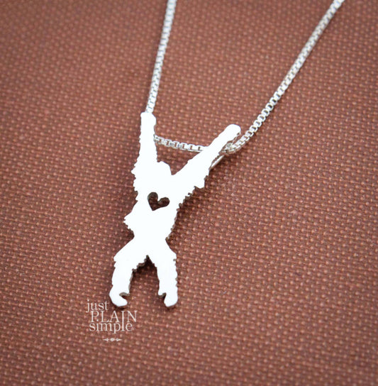 Tiny Orangutan necklace, sterling silver Pendant