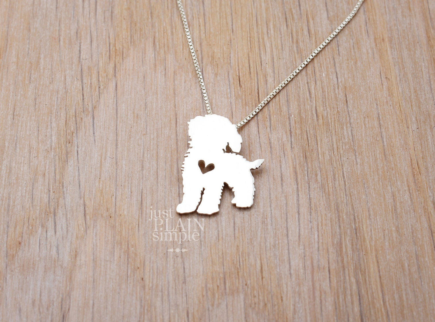 Tiny Cockapoo necklace, sterling silver pendant