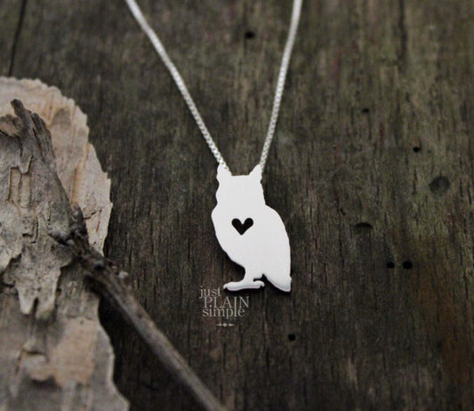 Tiny Owl necklace, sterling silver pendant