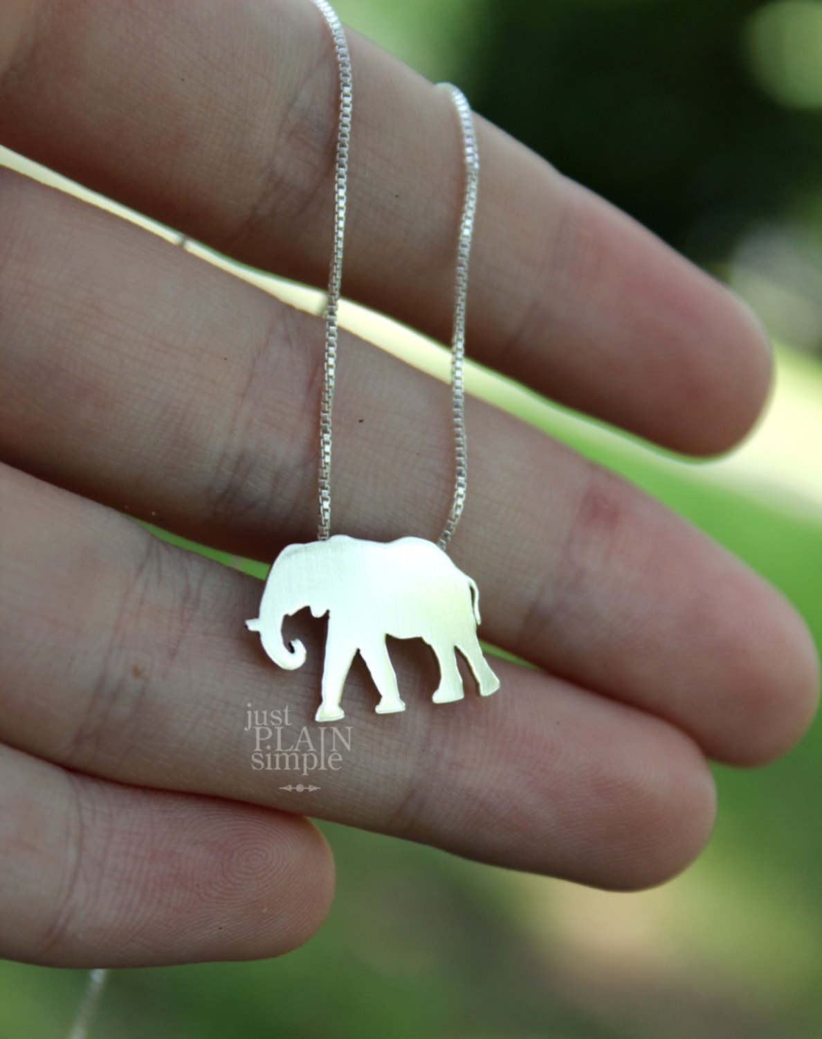 Tiny Elephant necklace, sterling silver pendant