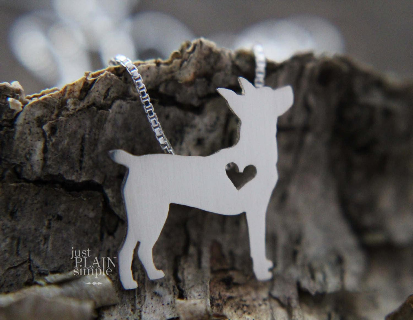 Tiny Toy Fox Terrier necklace, sterling silver dog pendant