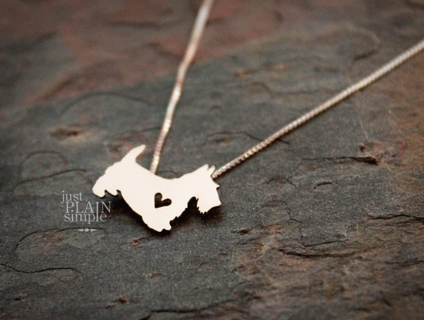 Tiny Scottish Terrier necklace, sterling silver pendant