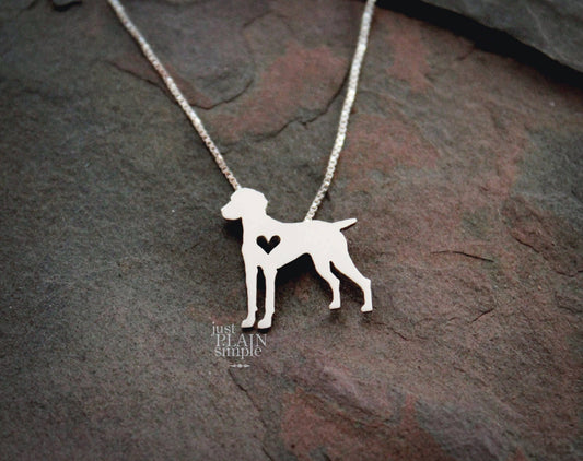 Tiny Vizsla pendant sterling silver dog necklace