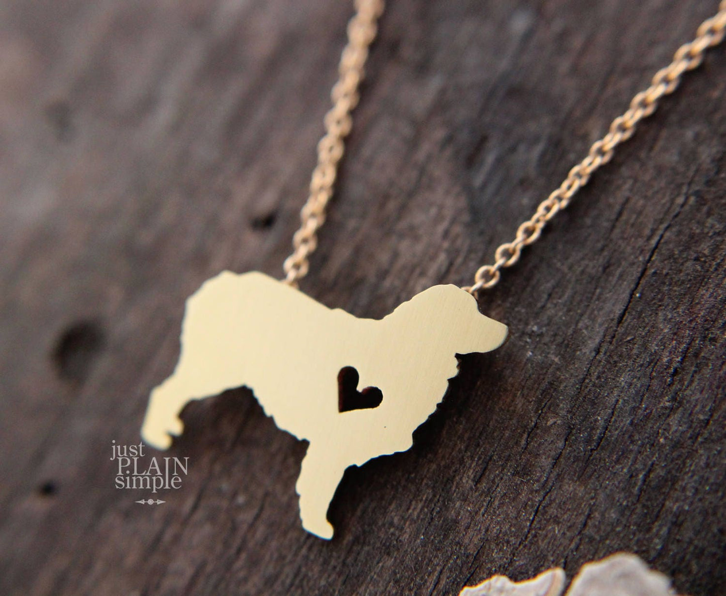 Tiny Australian Shepherd necklace, Brass necklace