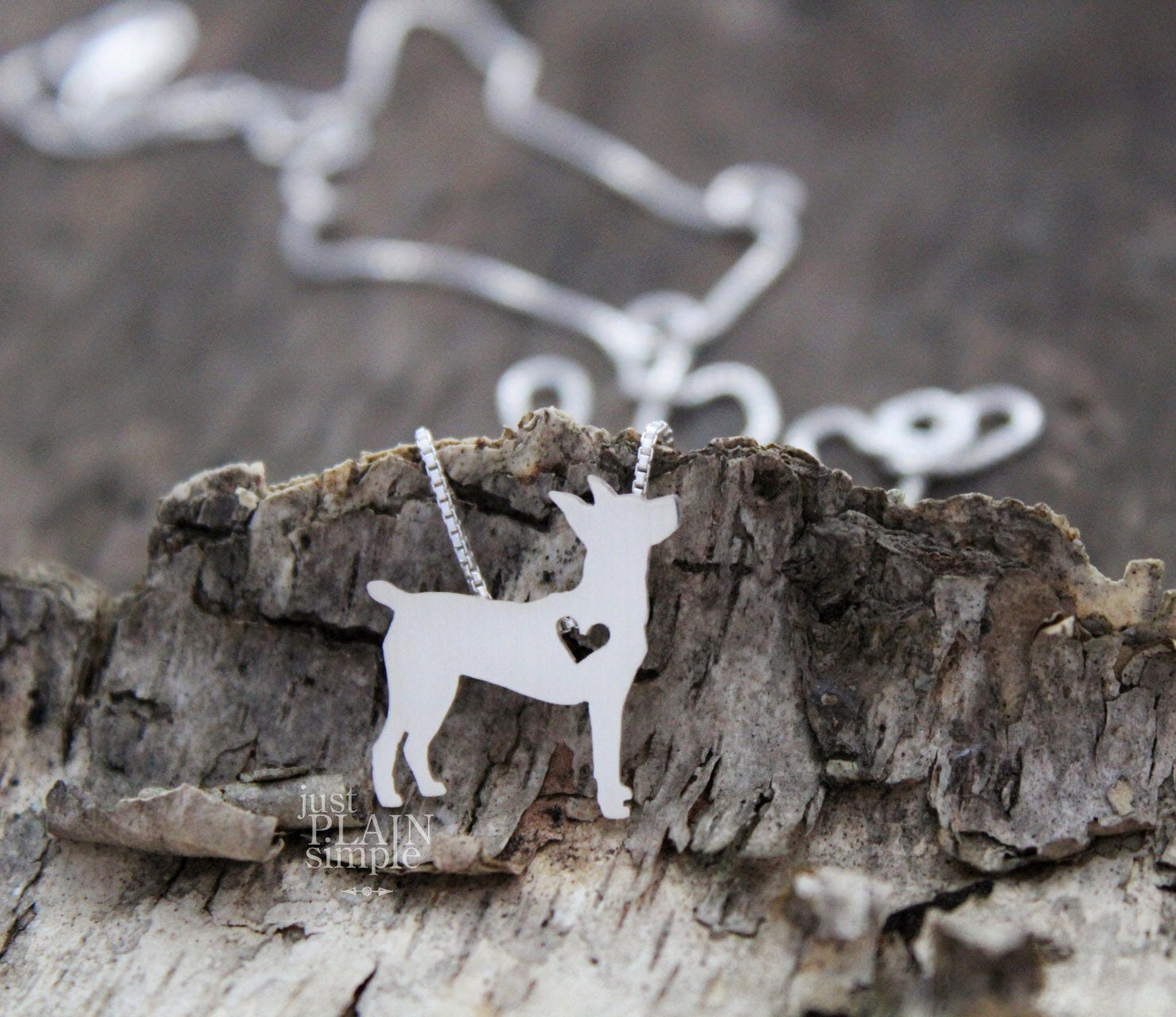 Tiny Toy Fox Terrier necklace, sterling silver dog pendant