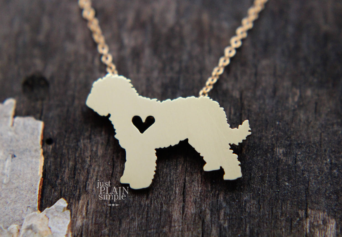 Brass Goldendoodle necklace
