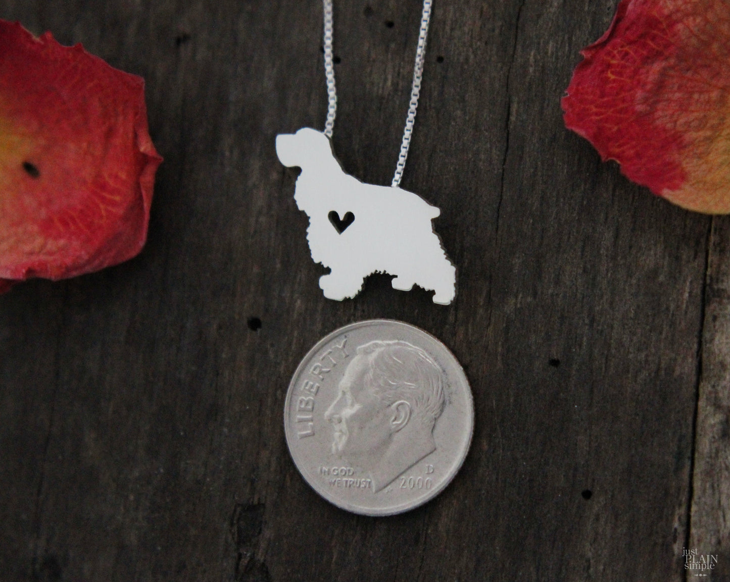Tiny Cocker Spaniel necklace, sterling silver pendant