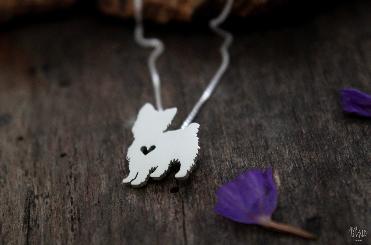 Tiny Yorkshire Terrier necklace, sterling silver pendant