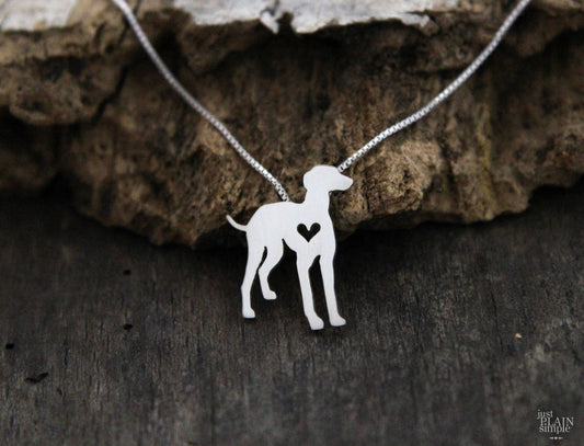 Tiny Greyhound necklace, sterling silver pendant