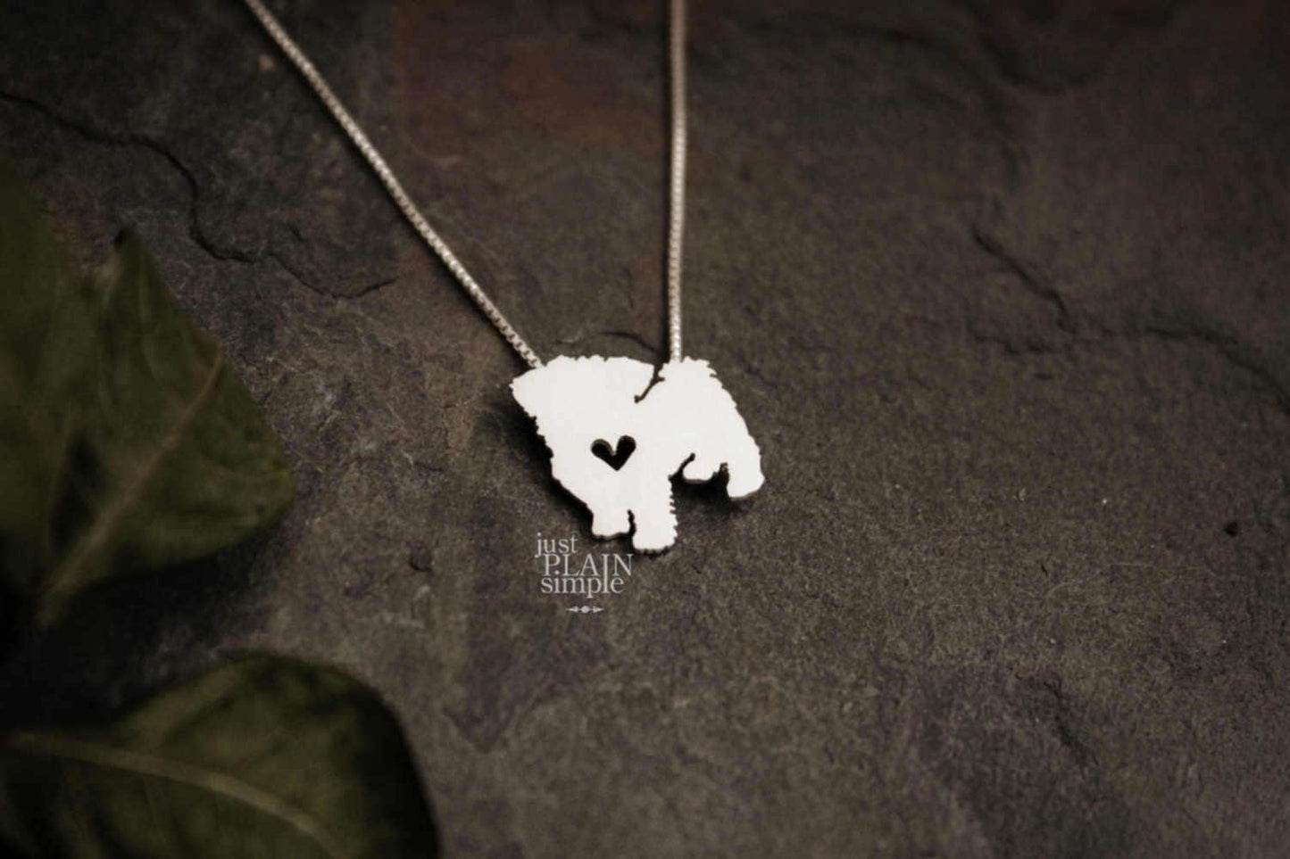 Tiny Maltese dog necklace, tiny sterling silver pendant