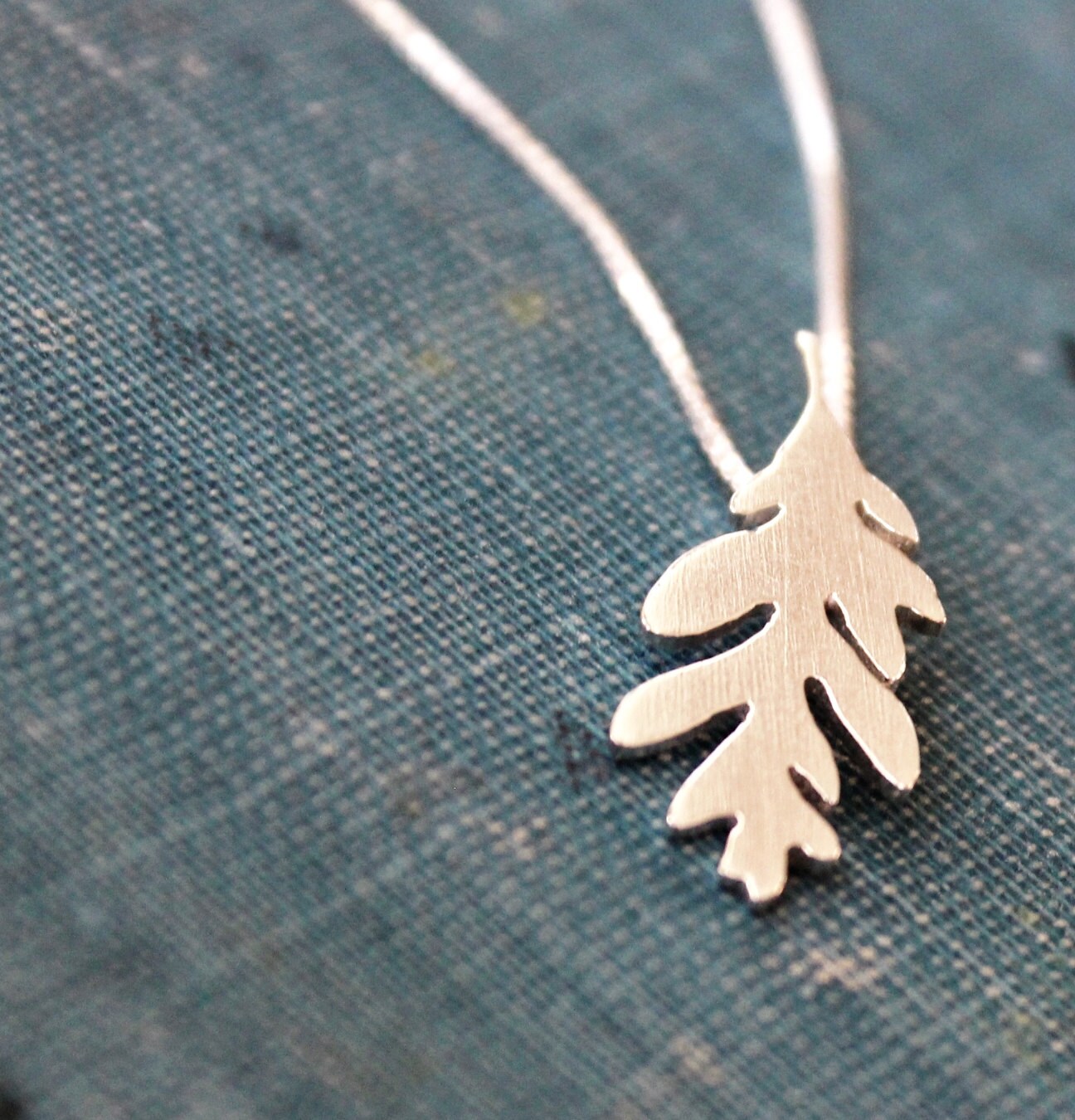 Oak leaf necklace, sterling silver pendant