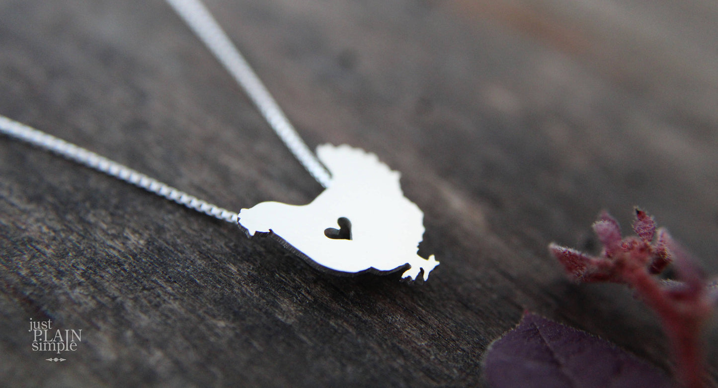 Tiny Hen Chicken necklace, sterling silver pendant