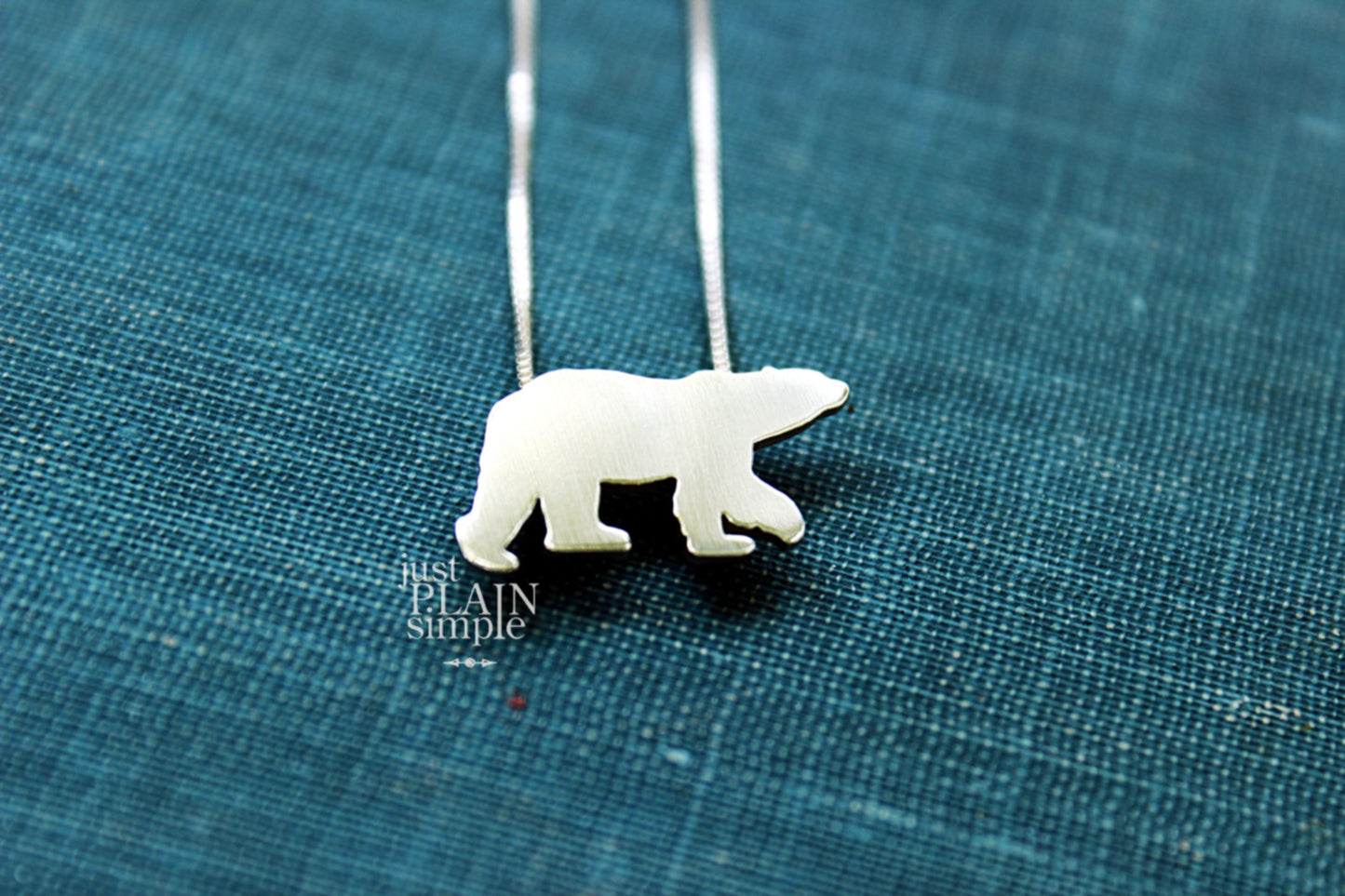 Tiny Polar Bear necklace, sterling silver pendant