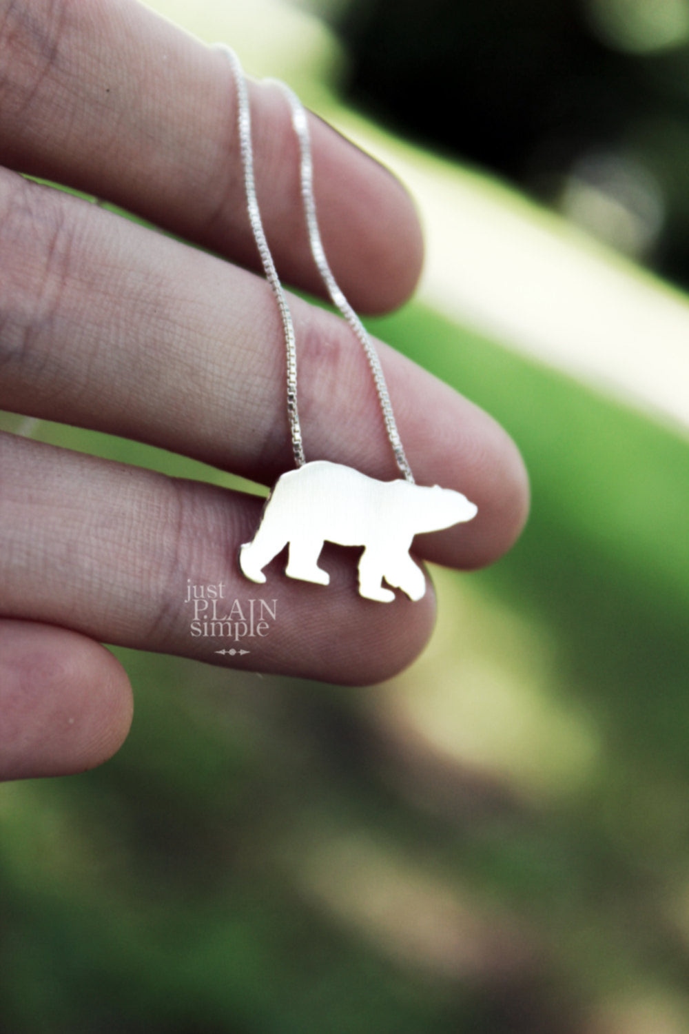 Tiny Polar Bear necklace, sterling silver pendant