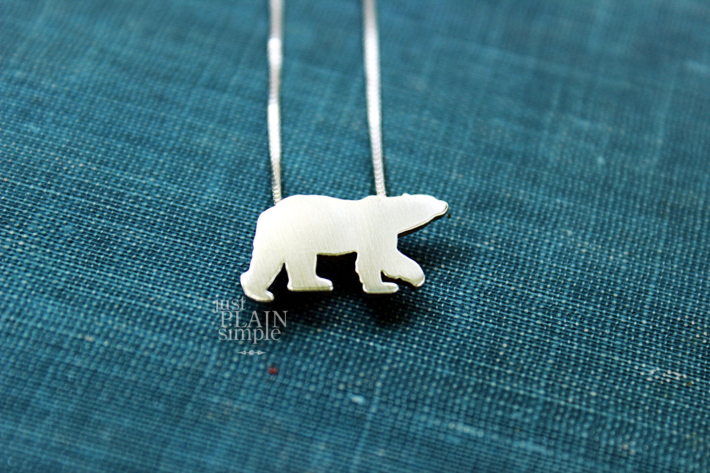 Tiny Polar Bear necklace, sterling silver pendant