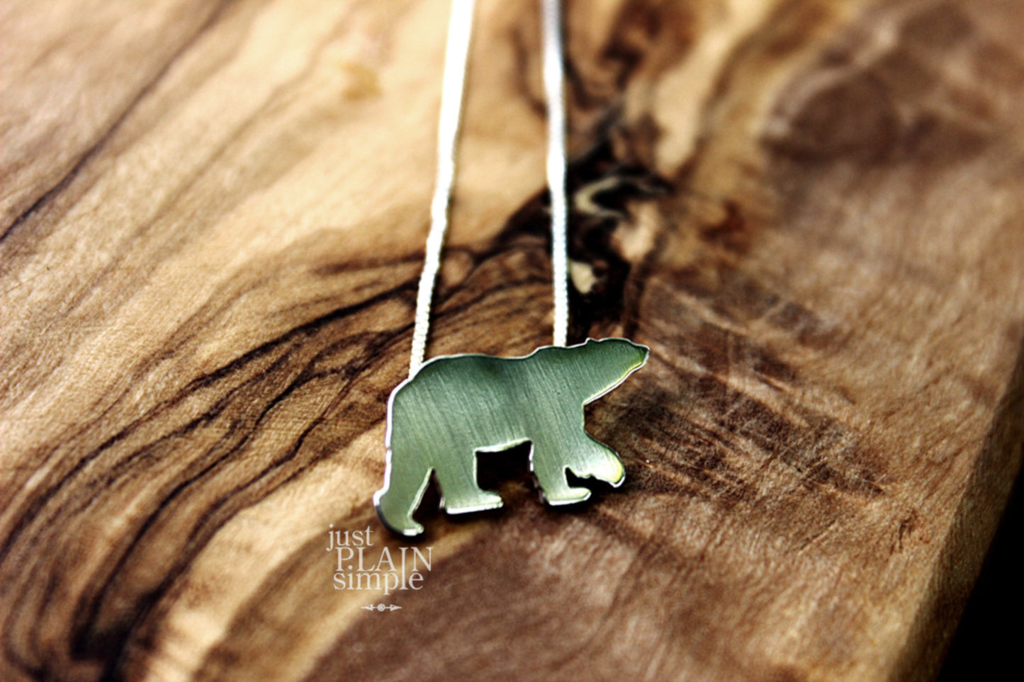 Tiny Polar Bear necklace, sterling silver pendant