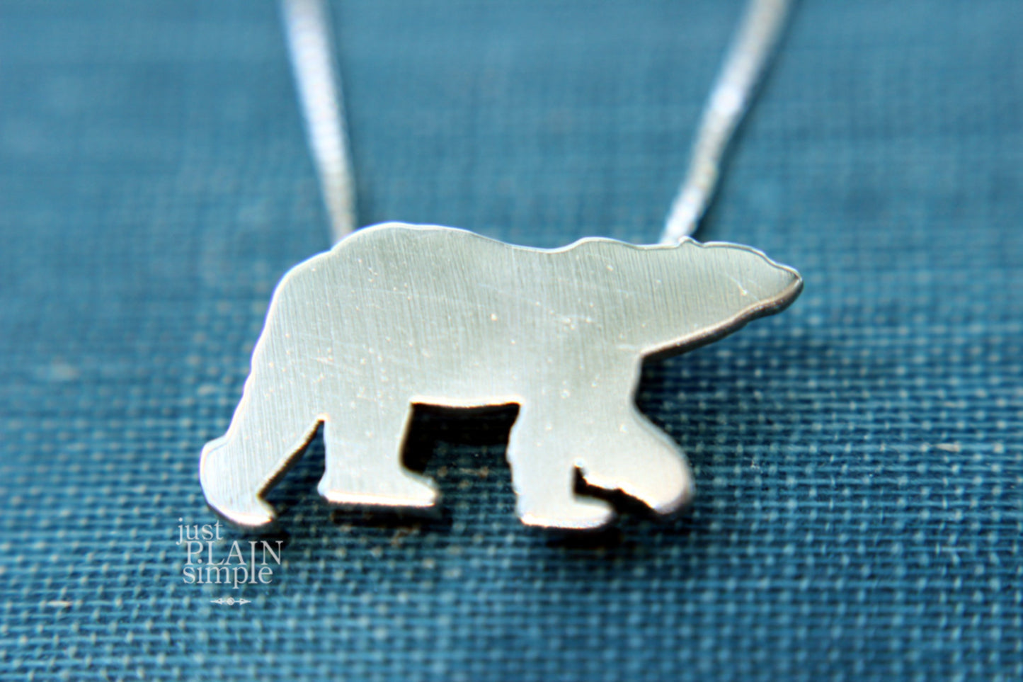 Tiny Polar Bear necklace, sterling silver pendant